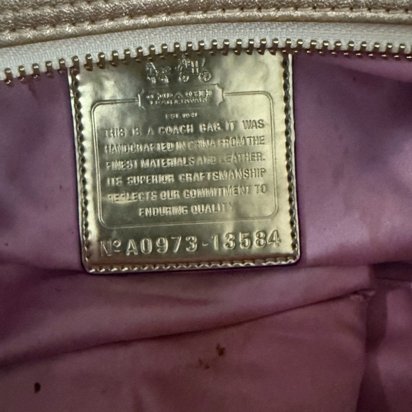 Coach CC💥Vintage~Rare~SOLD OUT💥 Sabrina Satchel Gold Purse Handbag 13584 - Picture 11 of 12